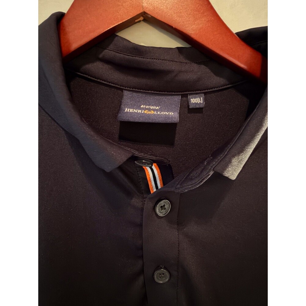 Henri Lloyd Men's Short Sleeve Polo Shirt Black Golf Performance Size L